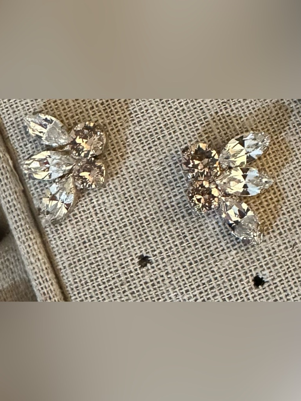 Blush and Clear Crystal Floral Cluster Stud Earrings - Silver-Tone